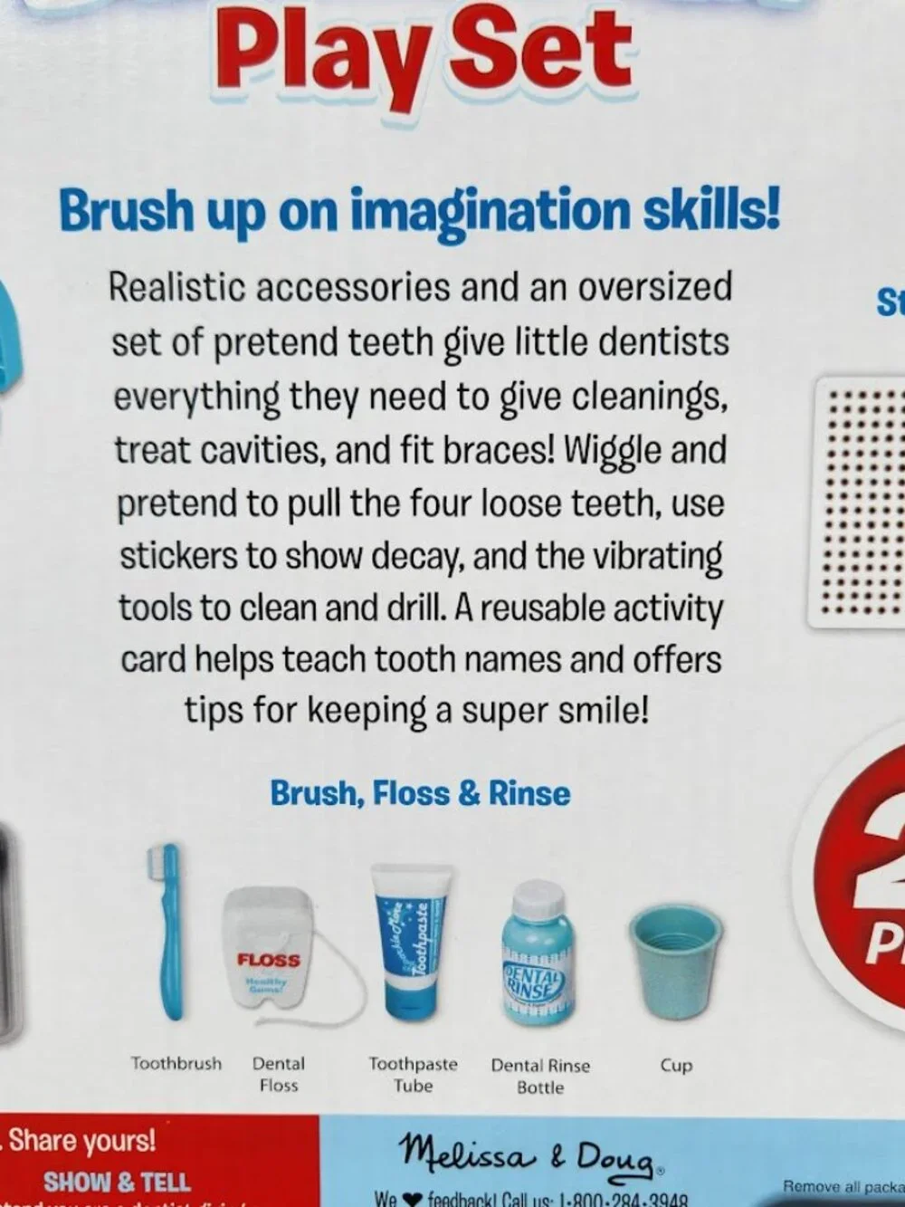NEW Melissa & Doug Dentist Dental Pretend Play Teeth Set 25-piece Includes set o